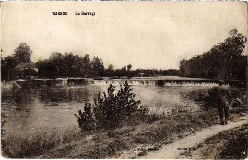 Carte postale ancienne Bassou Le Barrage à Bassou