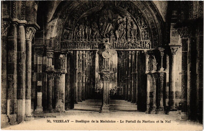 Carte postale ancienne Vézelay Basilique de la Madeleine à Vézelay