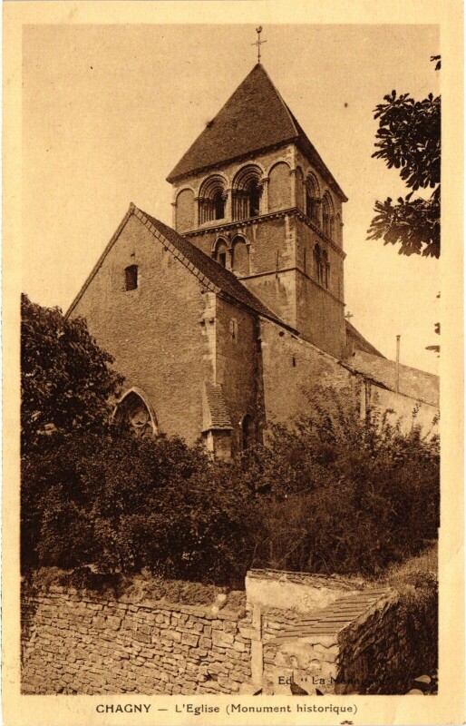 Carte postale ancienne Chagny Eglise