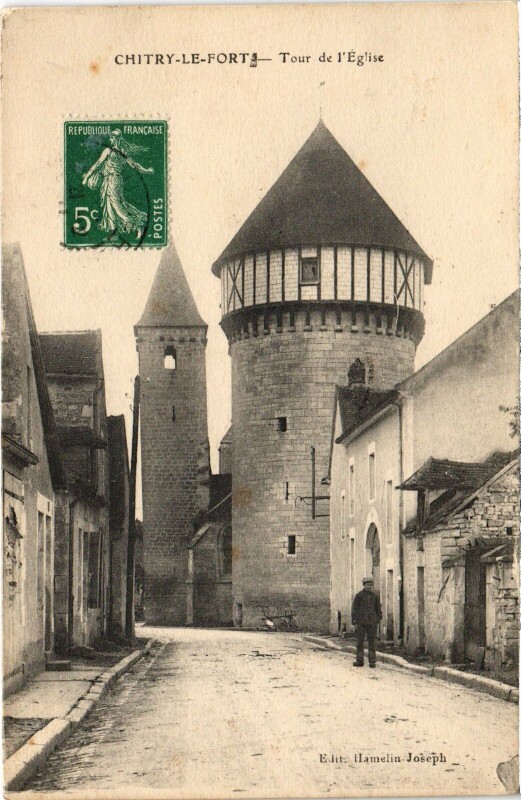 Carte postale ancienne Chitry-le-Fort Tour de l'Eglise à Chitry