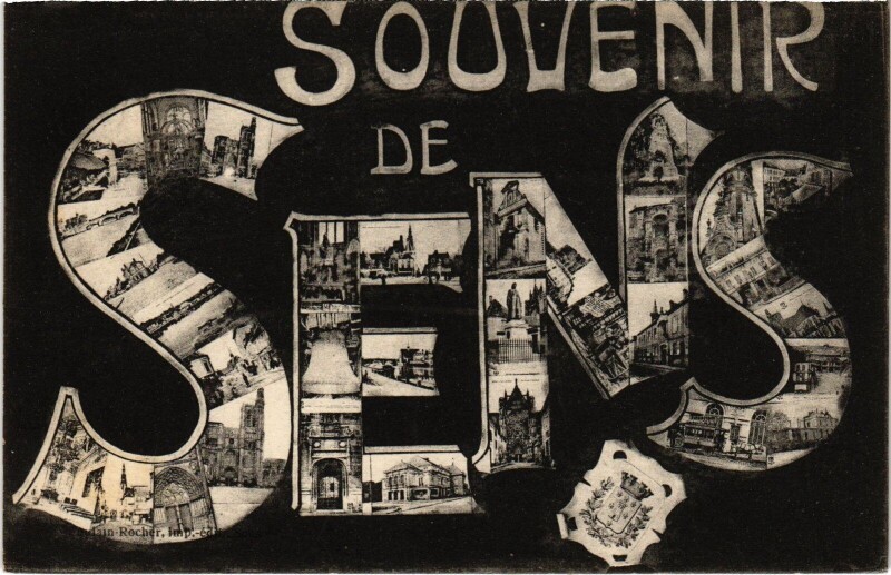 Carte postale ancienne Souvenir de Sens