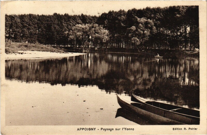 Carte postale ancienne Appoigny Paysage sur l'Yonne à Appoigny