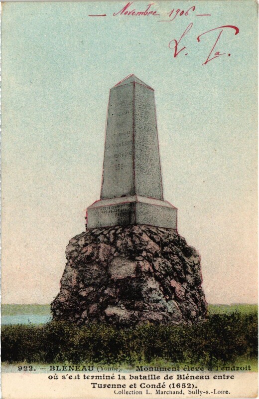 Carte postale ancienne Bléneau Monument à Bléneau
