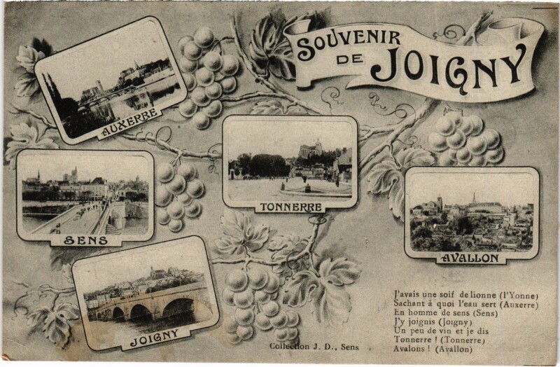 Carte postale ancienne Souvenir de Joigny à Joigny