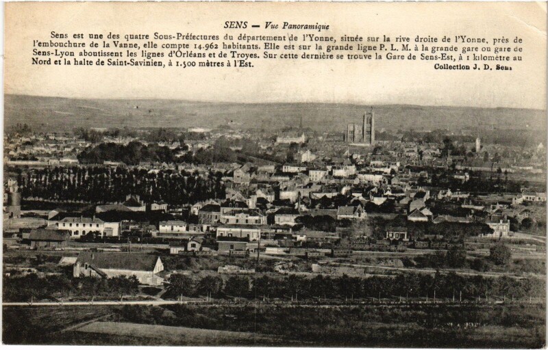 Carte postale ancienne Sens vue panoramique