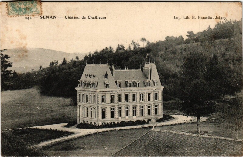 Carte postale ancienne Senan Chateau de Chailleuse à Senan