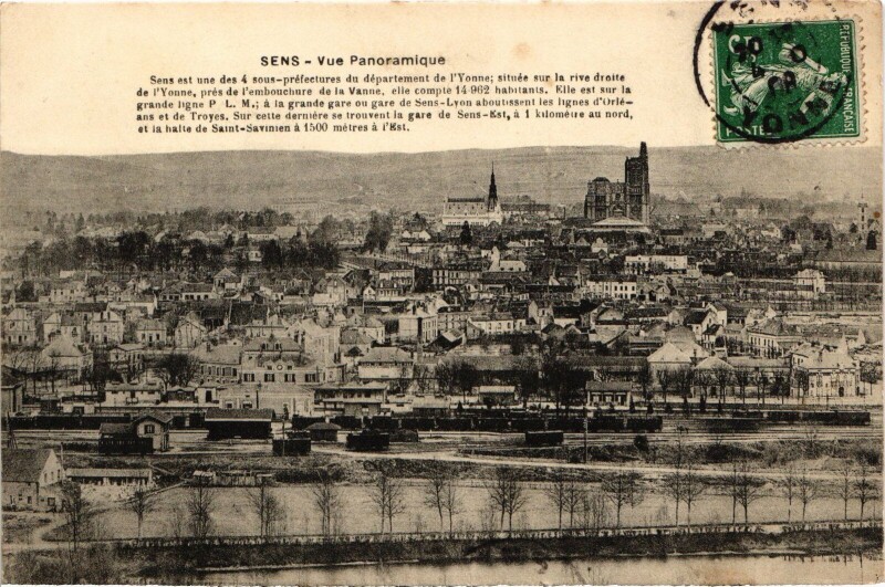 Carte postale ancienne Sens Vue Panoramique