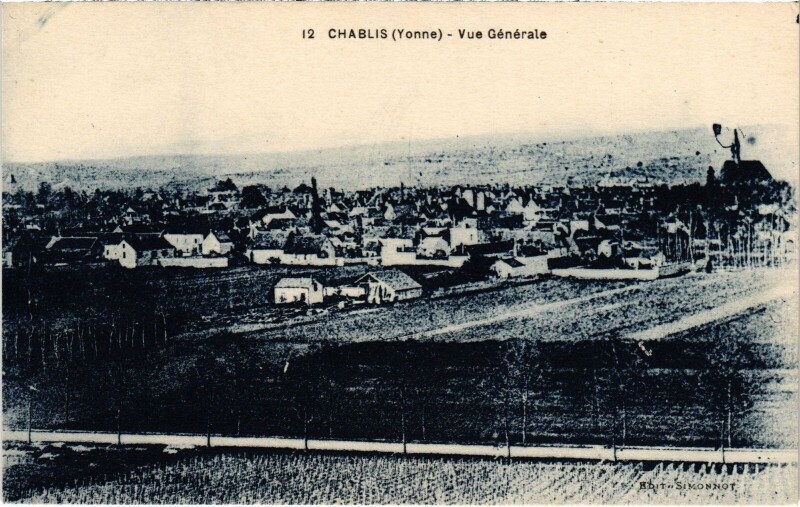 Carte postale ancienne Chablis vue générale à Chablis