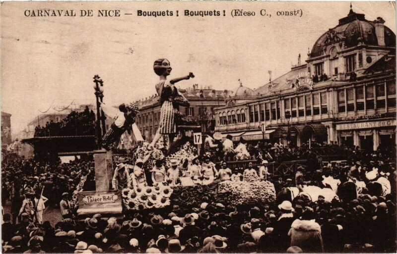 Carte postale ancienne Carnaval de Nice Bouquets