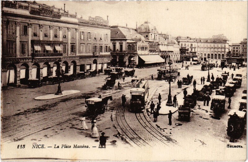 Carte postale ancienne Nice Place Masséna
