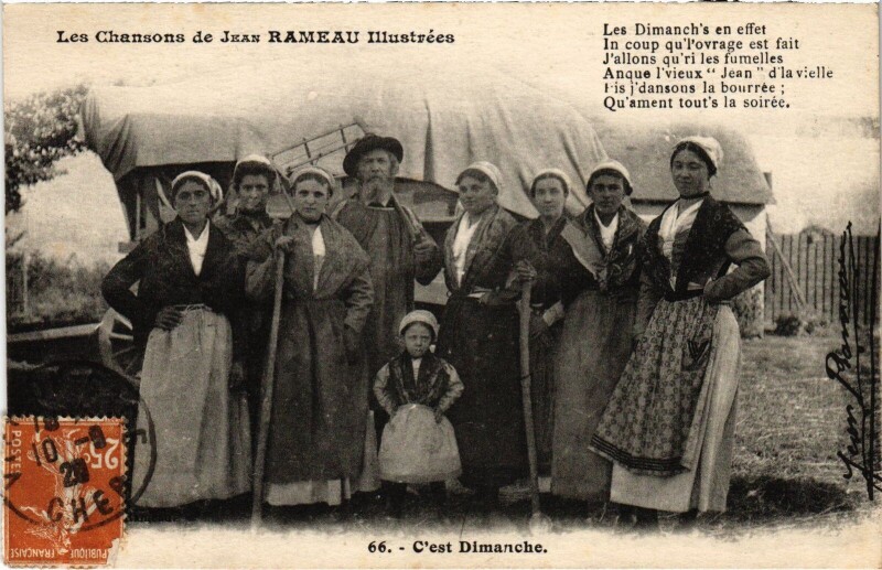 Carte postale ancienne Folklore c'est dimanche