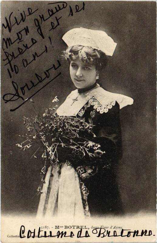Carte postale ancienne Folklore Mme Botrel dans Fleur d'Ahonc