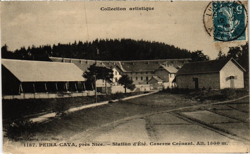 Carte postale ancienne Peira-Cava Caserne Crénant