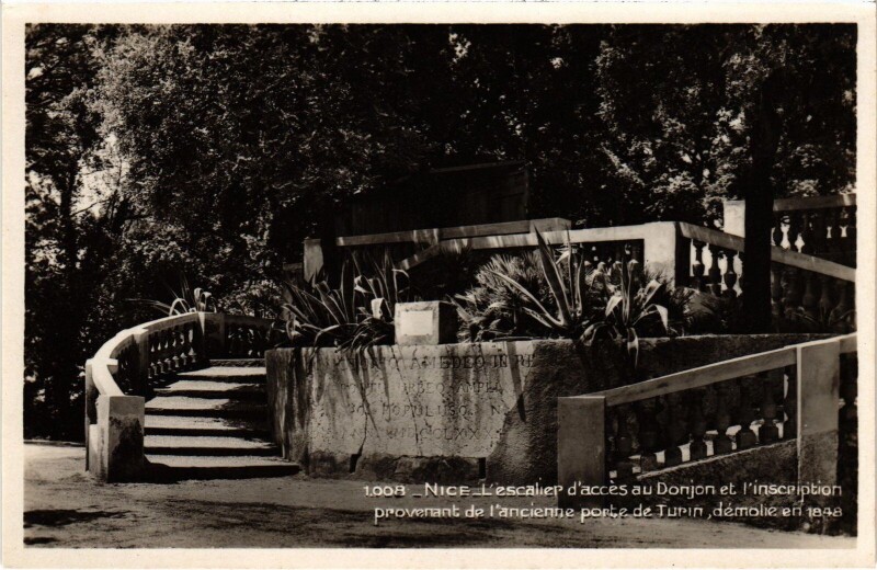 Carte postale ancienne Nice escalier Donjon carte photo