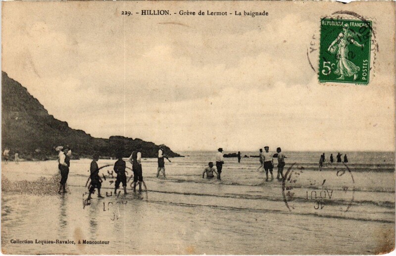 Carte postale ancienne Hillion Greve de Lermot La baignade à Hillion