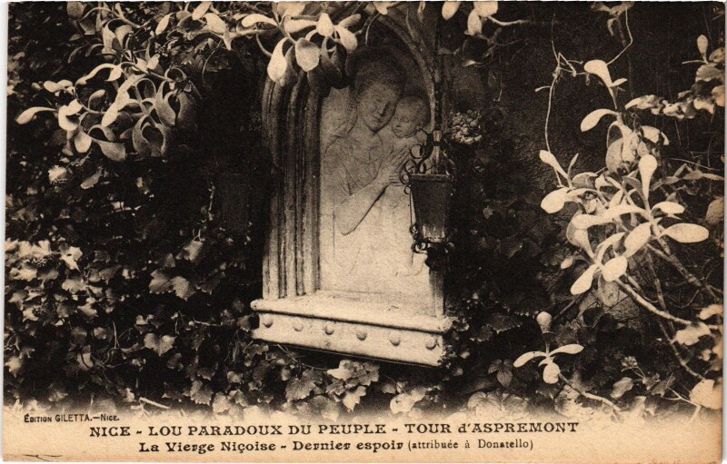 Carte postale ancienne Nice Lou Paradoux du Peuple Tour d'Aspremont à Aspremont