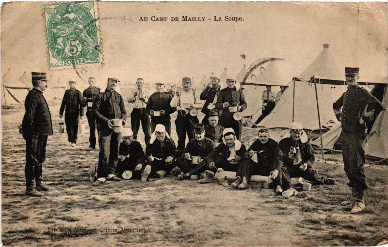 Carte postale ancienne Camp de Mailly La Soupe