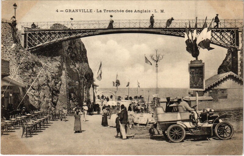Carte postale ancienne Granville La Tranchée des Anglais à Granville