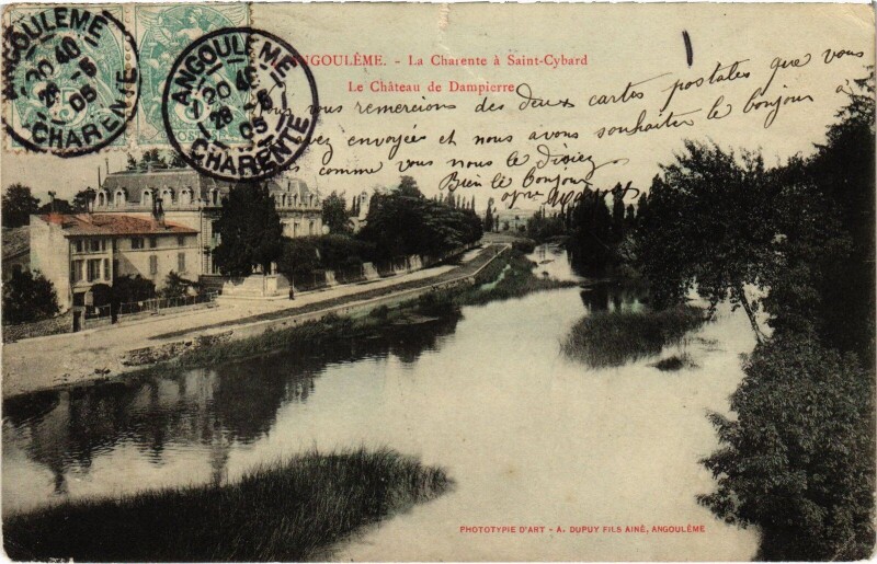 Carte postale ancienne Angouleme La Charente a Saint-Cybard