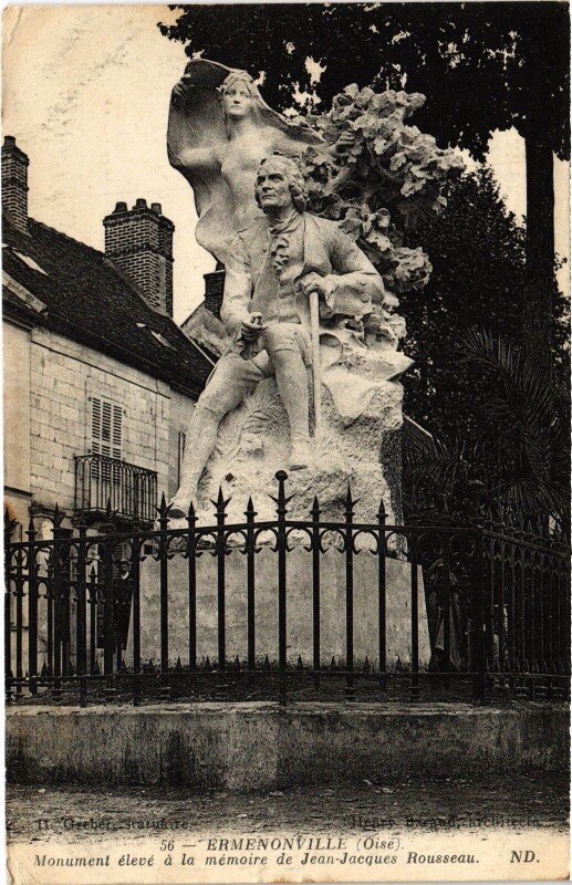 Carte postale ancienne Ermenonville Monument Jean-jacques Rousseau à Ermenonville