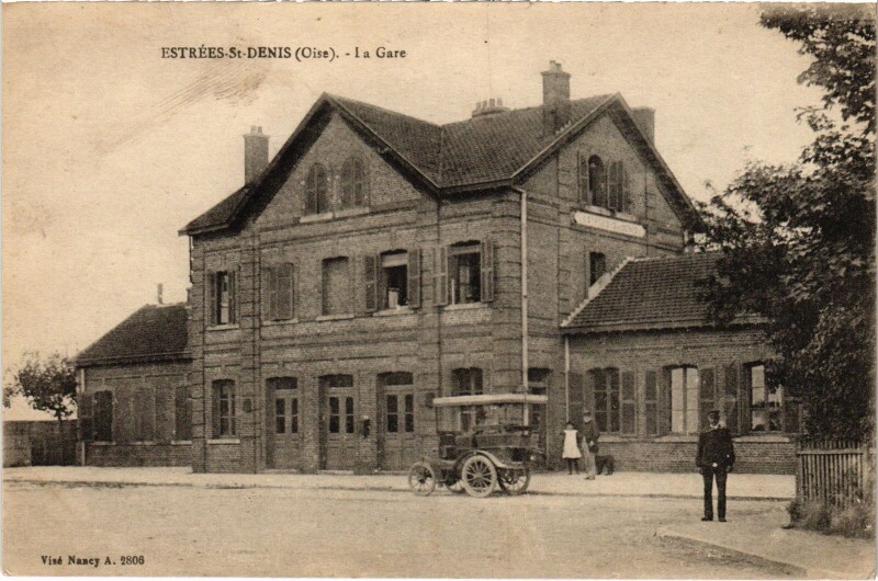Carte postale ancienne Estrées-Saint-Denis La Gare Railway à Estrées-Saint-Denis