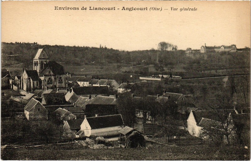 Carte postale ancienne Angicourt vue générale à Angicourt