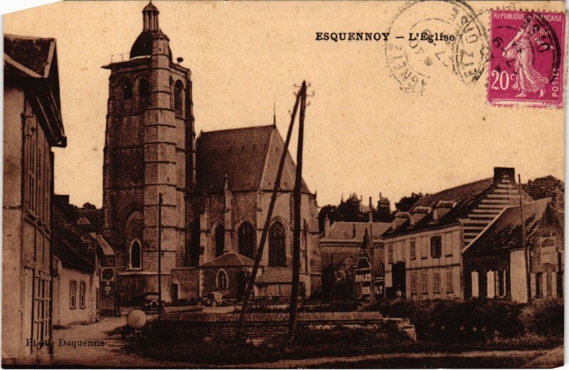 Carte postale ancienne Esquennoy Eglise à Esquennoy