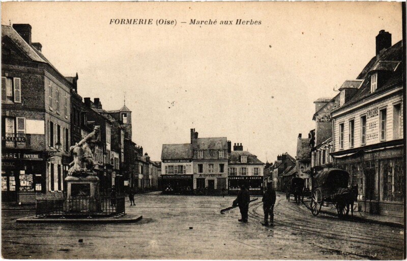 Carte postale ancienne Formerie Marché aux Herbes à Formerie