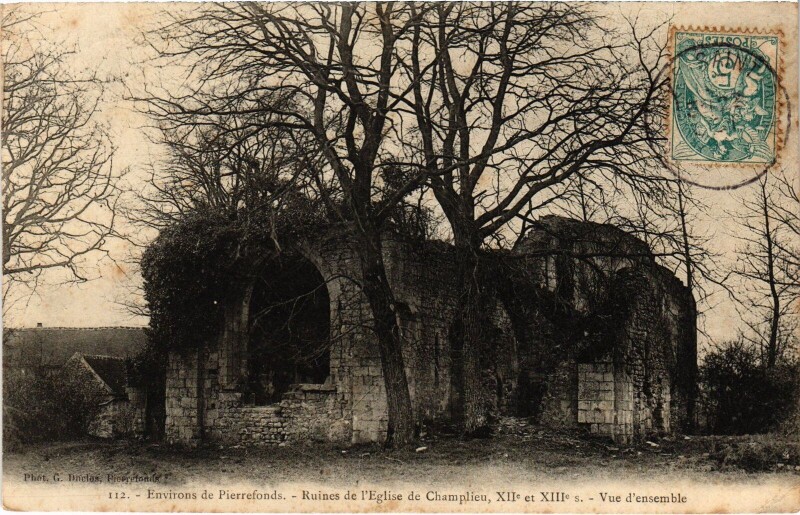 Carte postale ancienne Champlieu Ruines de l'Eglise