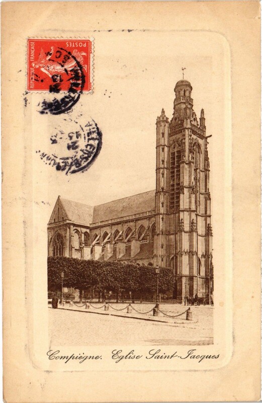 Carte postale ancienne Compiegne Eglise Saint-Jacques