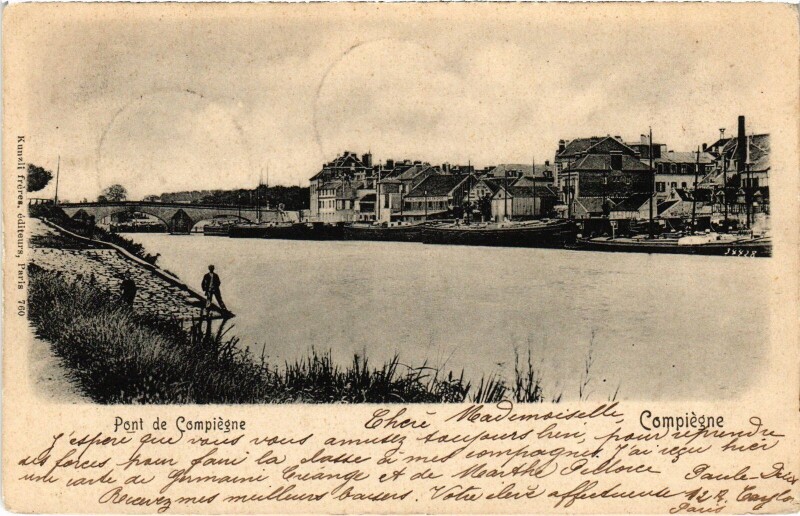 Carte postale ancienne Compiegne Pont