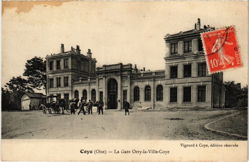 Carte postale ancienne Coye La gare Orry-la-Ville-Coye Railway à Orry-la-Ville