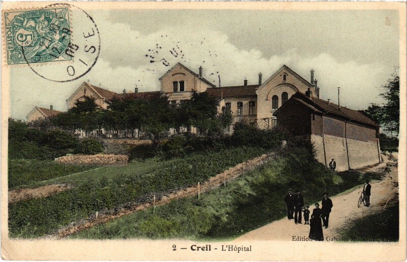 Carte postale ancienne Creil Hopital à Creil