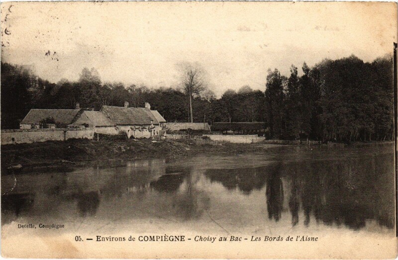 Carte postale ancienne Choisy-au-Bac Bords de l'Aisne à Choisy-au-Bac
