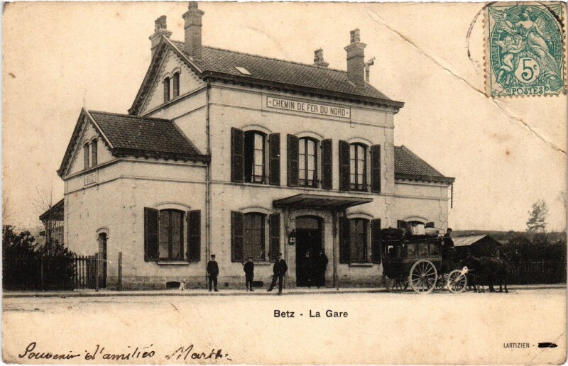 Carte postale ancienne Betz La Gare Railway