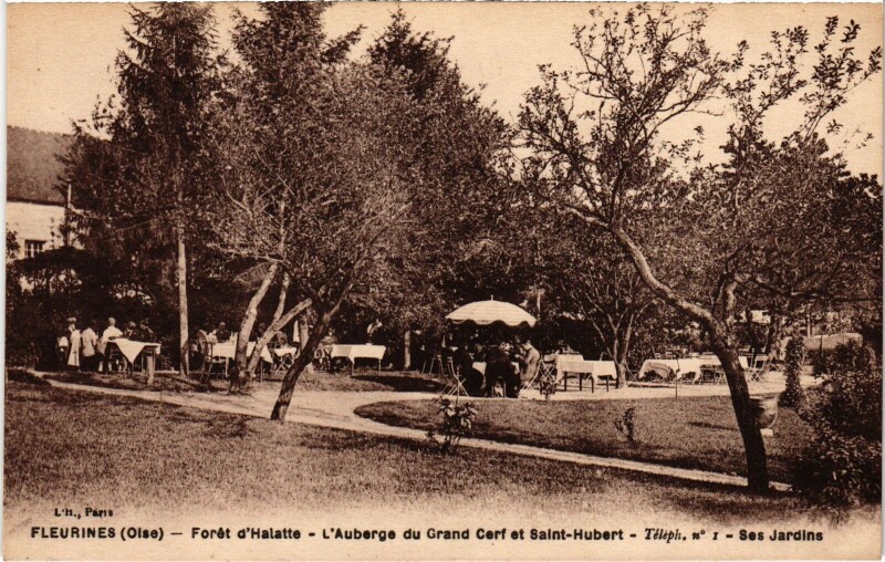 Carte postale ancienne Fleurines Foret d'Halatte Aubertge du Grand Cerf à Fleurines