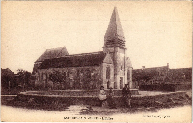 Carte postale ancienne Estrées-Saint-Denis Eglise à Estrées-Saint-Denis