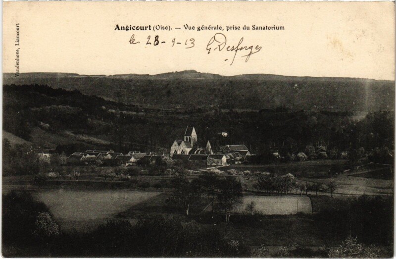 Carte postale ancienne Angicourt vue générale à Angicourt