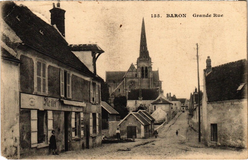 Carte postale ancienne Baron Grande Rue à Baron