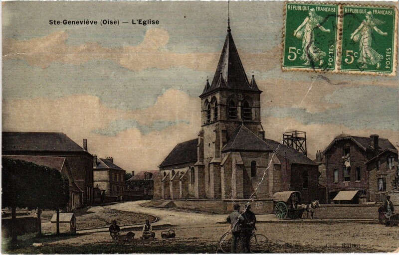 Carte postale ancienne Sainte-Genevieve Eglise