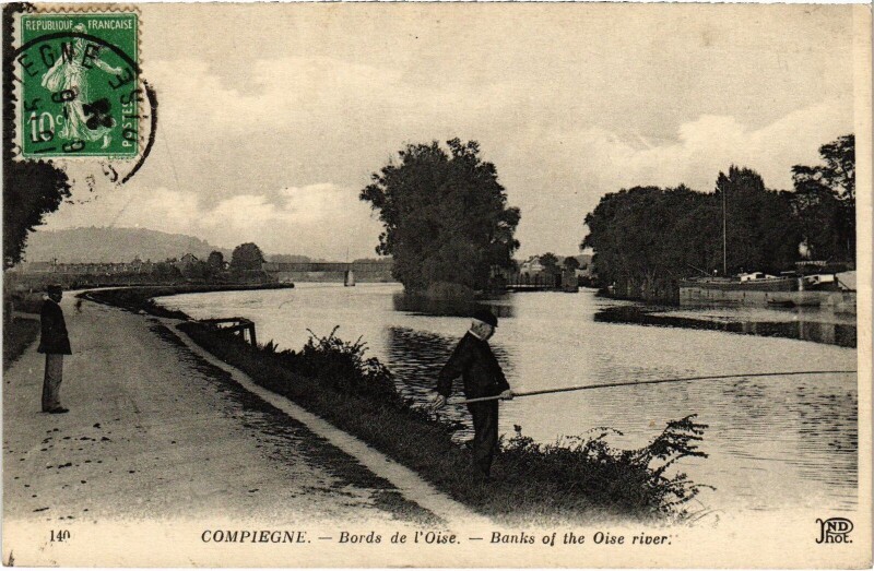 Carte postale ancienne Compiegne Bords de l'Oise