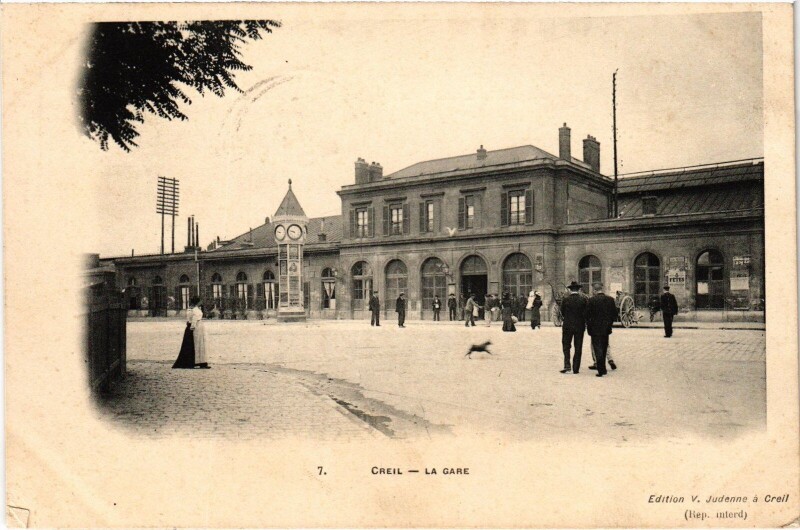 Carte postale ancienne Creil La gare Railway à Creil