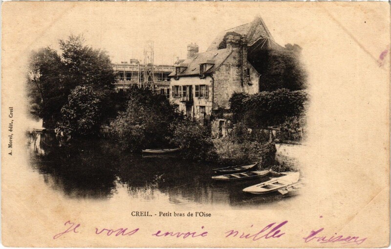 Carte postale ancienne Creil Petit bras de l'OIse à Creil