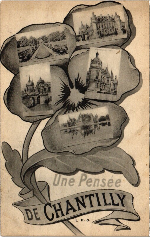 Carte postale ancienne Une pensée de Chantilly à Antilly