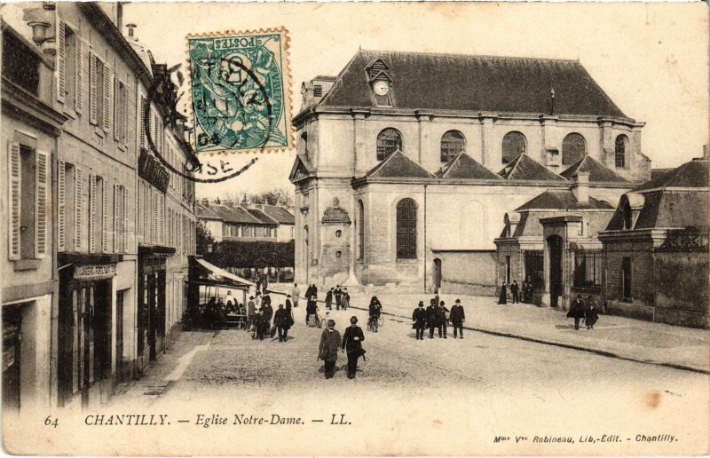 Carte postale ancienne Chantilly Eglise Notre-Dame à Antilly