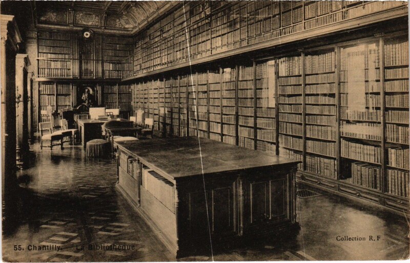 Carte postale ancienne Chateau de Chantilly Bibliotheque à Antilly