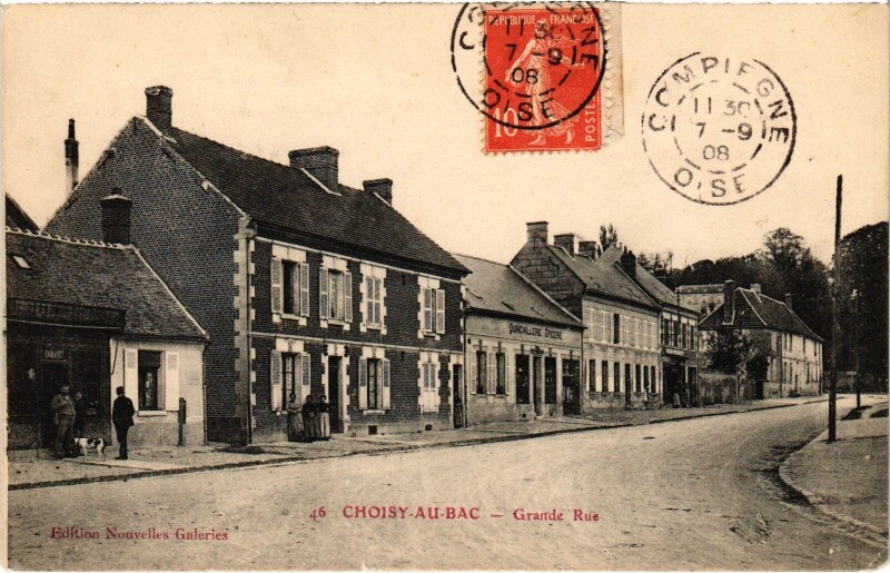 Carte postale ancienne Choisy-au-Bac Grande Rue à Choisy-au-Bac