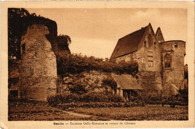 Carte postale ancienne Senlis Ruines du Chateau à Senlis