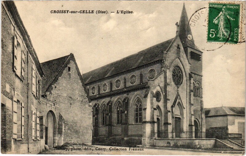 Carte postale ancienne Croissy-sur-Celle Eglise à Croissy-sur-Celle