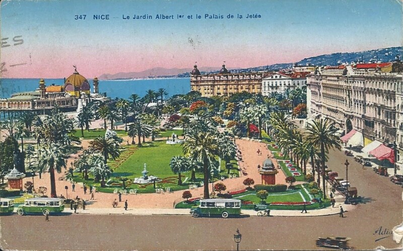 Carte postale ancienne Le Jardin Albert 1er et le Palais de la Jetée à Nice